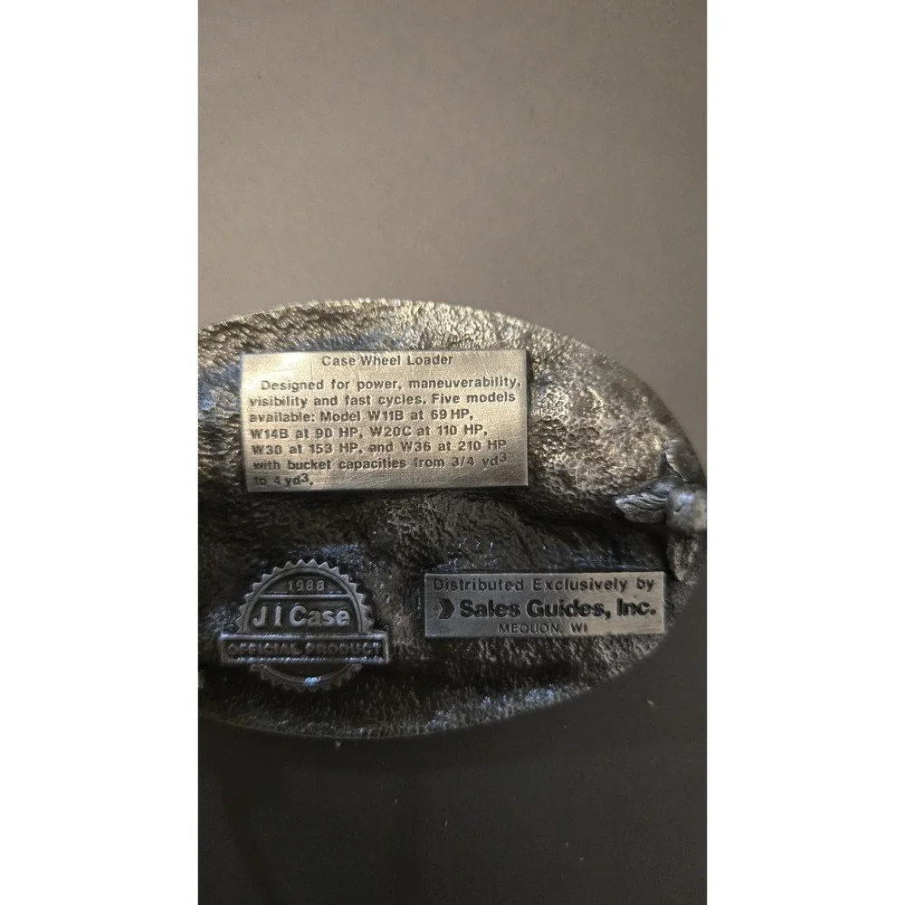 Vintage 1988 CASE Wheel Loader W30 Pewter Belt Buckle Heavy Cast Rare Tractor